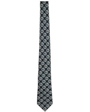 Giorgio Armani Ga Logo-Jacquard Tie - White
