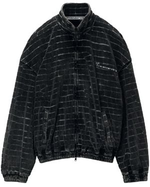 Alexander Wang Bomber Con Effetto Coccodrillo - Nero