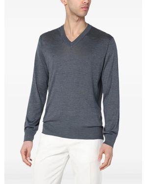 Brunello Cucinelli V-Neck Jumper - Blue