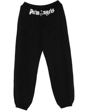 Palm Angels Logo-Print Track Trousers - Black