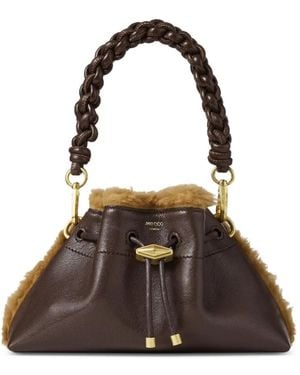 Jimmy Choo Cinch Schultertasche Mit Shearling - Braun