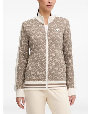 Guess Monogram Zip Jumper - Natural