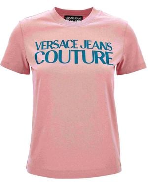 Versace Jeans Couture Camiseta con logo estampado - Rosa