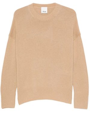 Allude Ribbed-Knit Crew-Neck Jumper - Natural