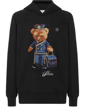 Philipp Plein Teddy Doorman Fleece Hoodie - Black