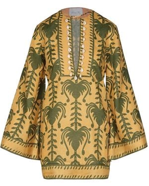 Johanna Ortiz Wild Savannah Printed Linen Tunic - Yellow