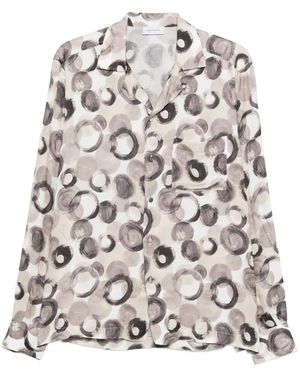 Tagliatore Circle-Print Shirt - White