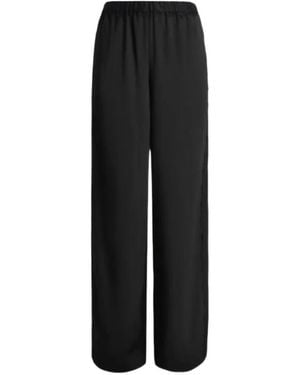 Vince Lace-Trim Wide-Leg Trousers - Black