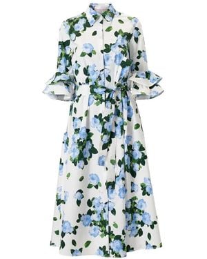 Carolina Herrera Rose-Print Shirt Dress - White