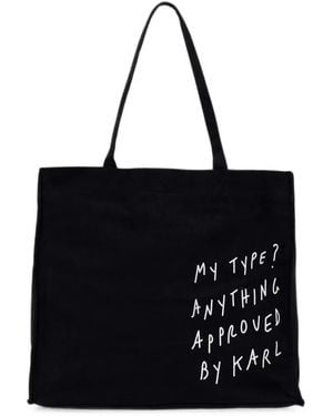 KARL LAGERFELD Pietro Terzini Slogan-Print Tote Bag - Black