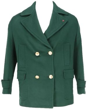 Isaia Cappotto Doppiopetto - Verde