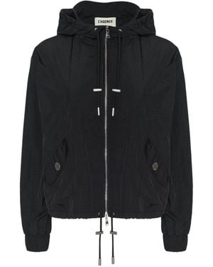 L'Agence Miro Hooded Windbreaker - Black