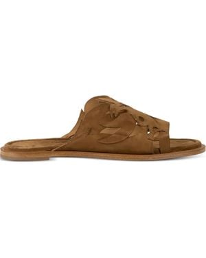 Sartore Cut-Out Slide Sandals - Brown
