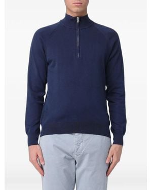 Blauer Fellows Quarter-Zip Raglan-Sleeve Polo Shirt - Blue