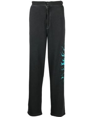 Roberto Cavalli Graphic-Print Straight Trousers - Black