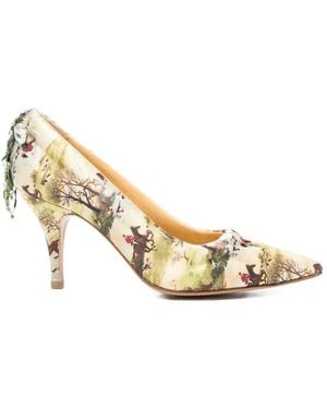 Undercover Beaded-Embellishment Printed Court Shoes - Metallic