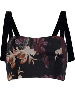 Cara Cara Tira Floral-Print Top - Black