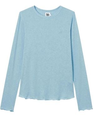 B+ AB Logo-Embroidered Long-Sleeve T-Shirt - Blue