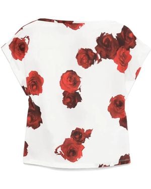 Liviana Conti Floral-Print Blouse - Red