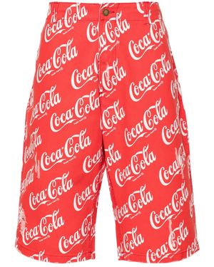 ERL X Coca Cola Printed Shorts - Red