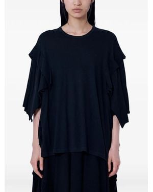 Yohji Yamamoto Layered-Sleeve Crew-Neck T-Shirt - Blue