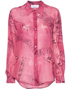 Blumarine Camicia Con Stampa Grafica - Rosa
