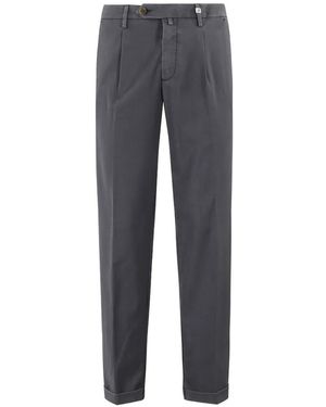 Myths Zeus Pleated Turn-Up Trousers - Blue