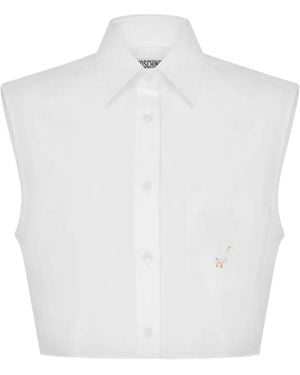 Moschino Goose Poplin Crop Shirt - White