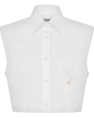 Moschino Goose Poplin Crop Shirt - White