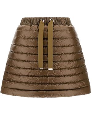 Herno Minifalda Acolchada Con Cordones - Marrón