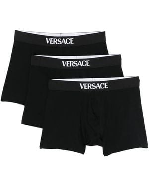 Versace Logo-Waistband Boxers (Pack Of Three) - Black
