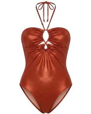 Anjuna Cut-Out Ruched Swimsuit - White