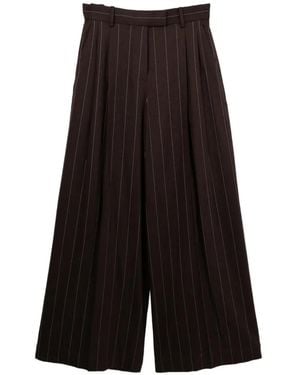 Helmut Lang Pantalon Ample À Fines Rayures - White