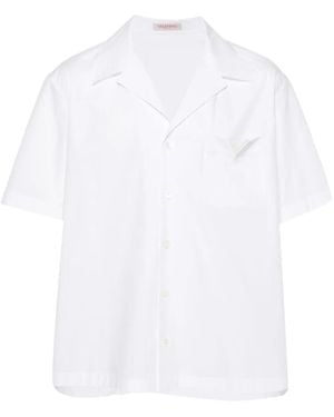Valentino Garavani V-Detail Bowling Shirt - White