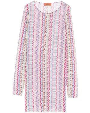 Missoni Chevron-Pattern Mini Dress - Pink