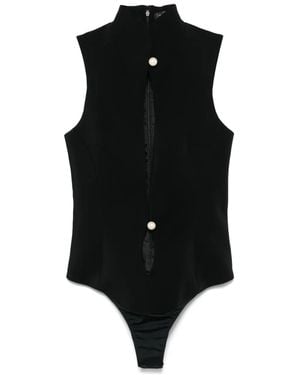 Mugler Tuta Corta Con Cut-Out - Nero