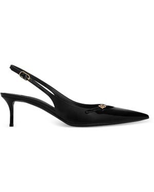 Dolce & Gabbana Logo-Detail Pointed-Toe Pumps - Black