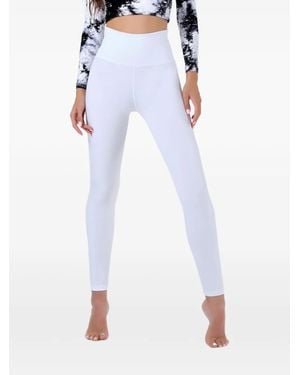 Tessitura Cross Lattice-Back Leggings - White