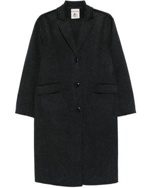 Semicouture Button-Fastening Pocket Coat - Black
