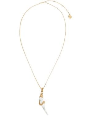 Roberto Cavalli Collar Con Colgante De Flecos - Blanco