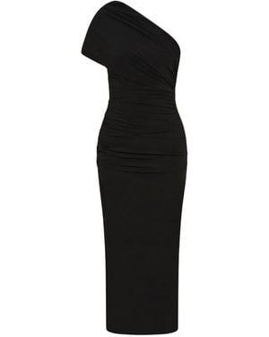 Rachel Gilbert Clay Ruched-Detail Midi Dress - Black