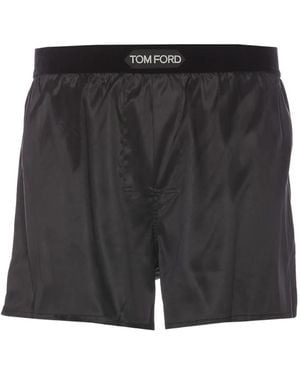 Tom Ford Logo-Patch Shorts - Black