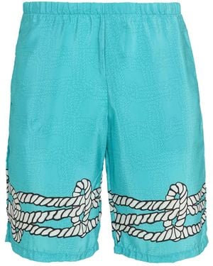 Amir Slama Pantalones Cortos De Seda - Azul