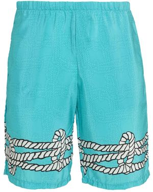 Amir Slama Short En Soie - Bleu