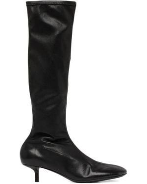 Marsèll Leather Kitten-Heel Boots - Black
