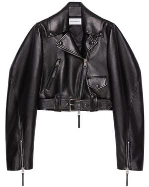 Givenchy Cropped Cocoon Biker Jacket - Black
