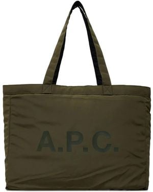 A.P.C. Logo-Plaque Tote Bag - Green