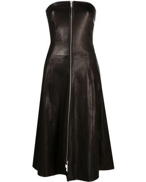 KHAITE Valerie Lambskin Dress - Black