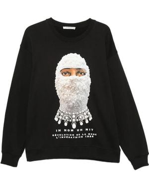 ih nom uh nit Sudadera Mask Future Con Motivo Gráfico - Negro