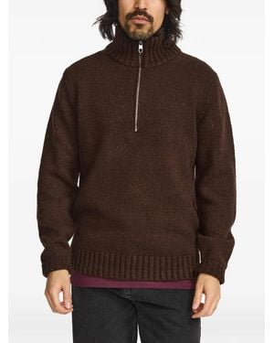 Revolution Strickpullover Mit Reißverschluss - Braun